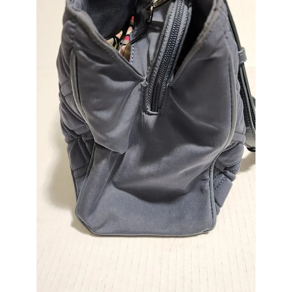 Vera Bradley Womens Purse Solid Gray Quilted 2 Handles Shoulder Strap Pockets